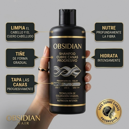 OBSIDIAN™ Shampoo Cubrecanas y fortalecedor