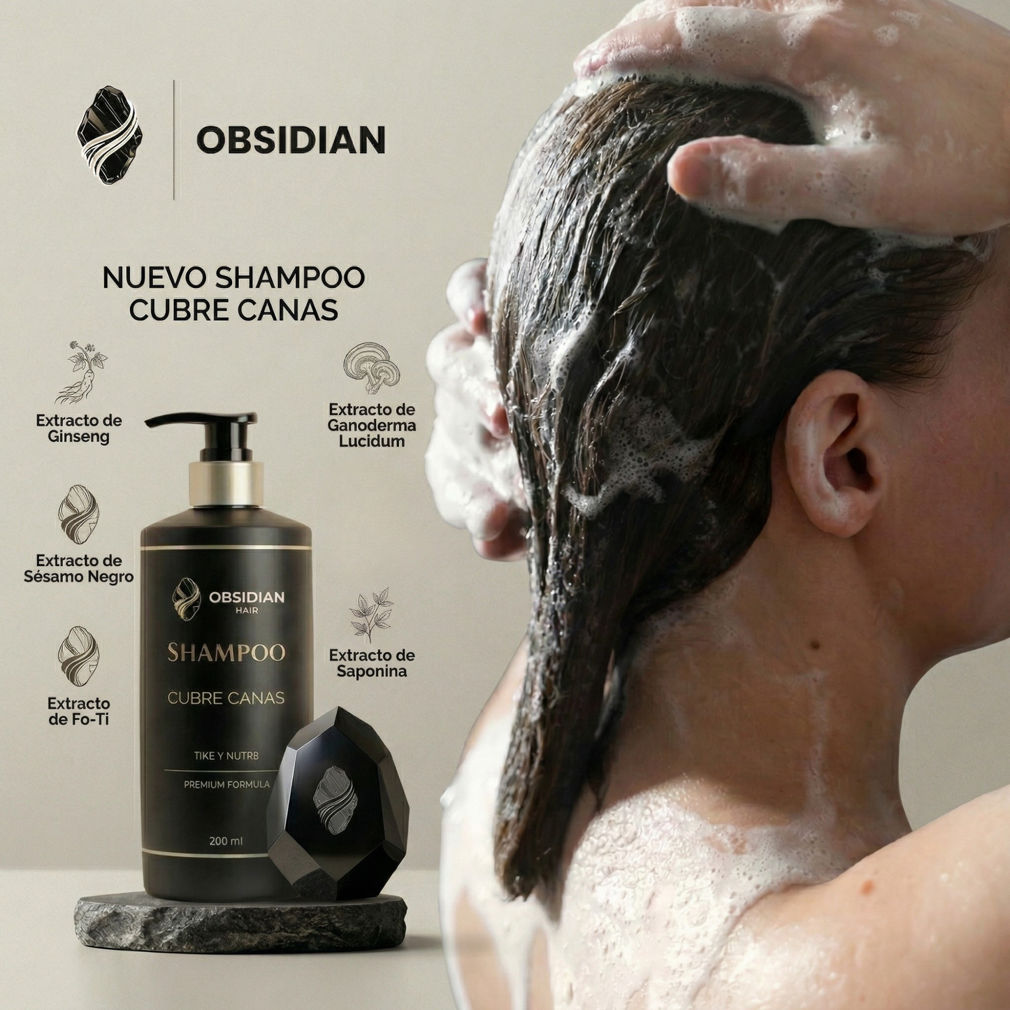 OBSIDIAN | SHAMPOO CUBRE CANAS INSTANTANEO