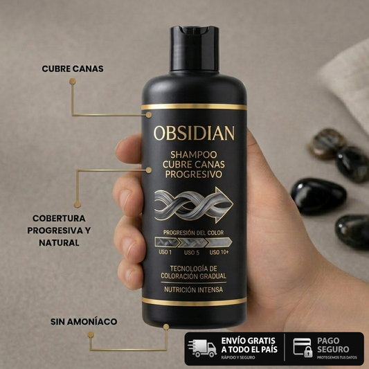 OBSIDIAN™ Shampoo Cubrecanas y fortalecedor